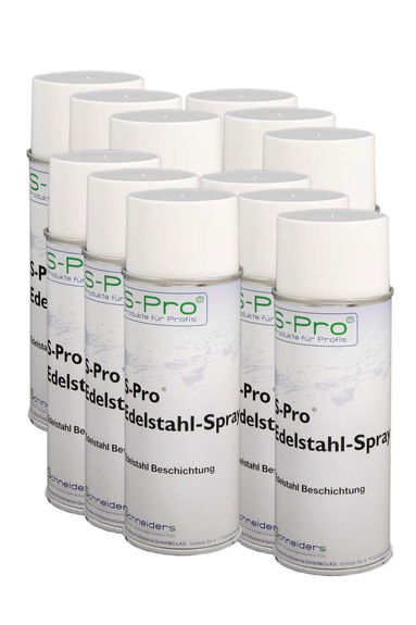 S-Pro Edelstahl-Spray 12 Dosen im Karton