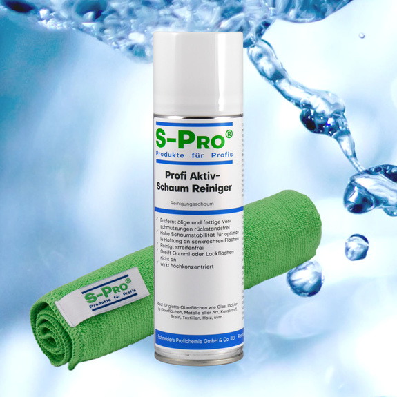 S-Pro® Profi AktivSchaum-Reiniger incl. hochwertigem  Microfasertuch